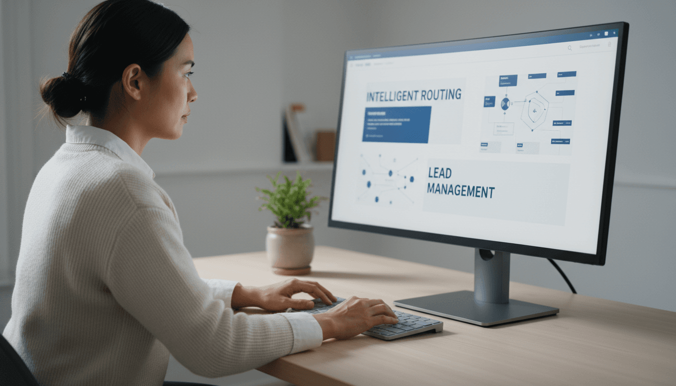 Professional using Ruffwood AI dashboard on desktop monitor