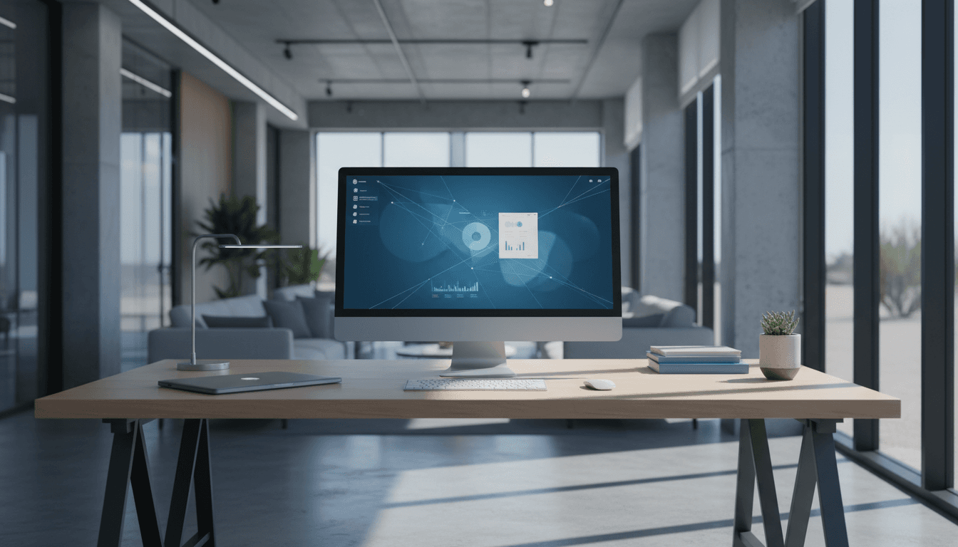 Ruffwood AI CRM platform displayed on a modern desktop in a professional Scottsdale workspace